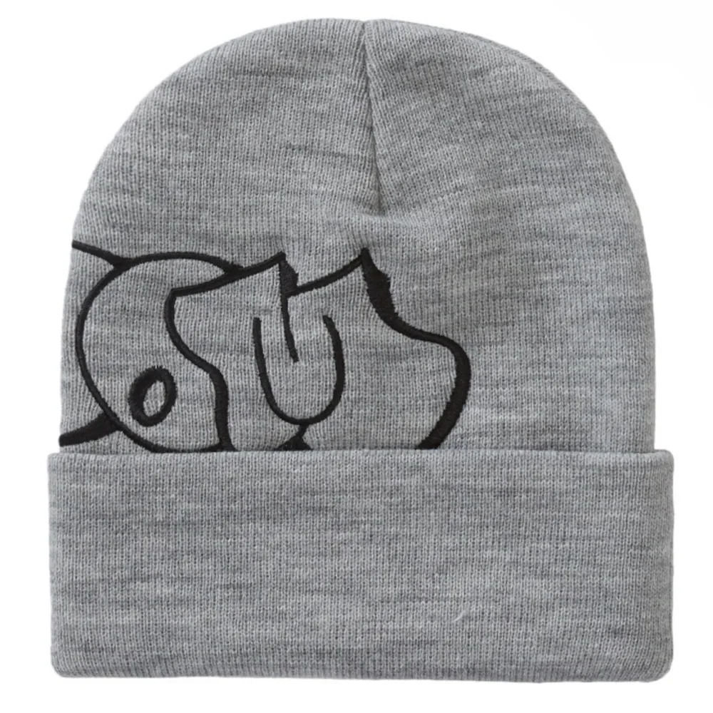 NWT FW23 SUPREME NEW YORK x MF DOOM LOGO BOGO HEATHER GREY BEANIE KNIT HAT RARE - Picture 5 of 5